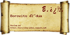 Borovits Édua névjegykártya